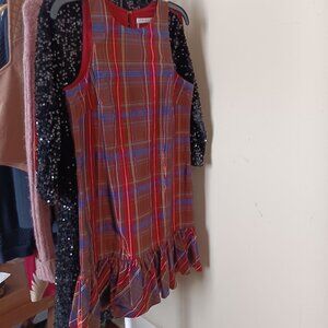 HOT DEAL After Holiday NWT Tina Turk Tartan Plaid Taffeta Berry Dress